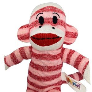 Pink Stripe MAXX THE SOCK MONKEY Bendable Plush Stuffed Animal 14" Street Player